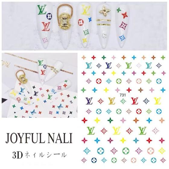3D LV Nail sticker 731