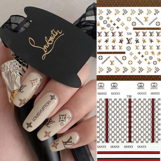 3D LV Nail sticker 729