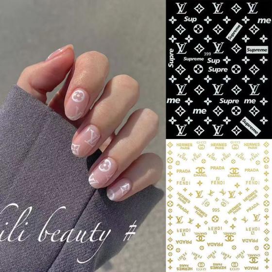 3D LV supreme Nail sticker 395