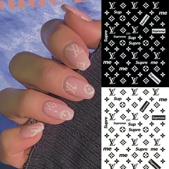 3D LV supreme Nail sticker 395