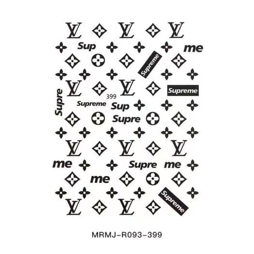 3D LV supreme Nail sticker 399