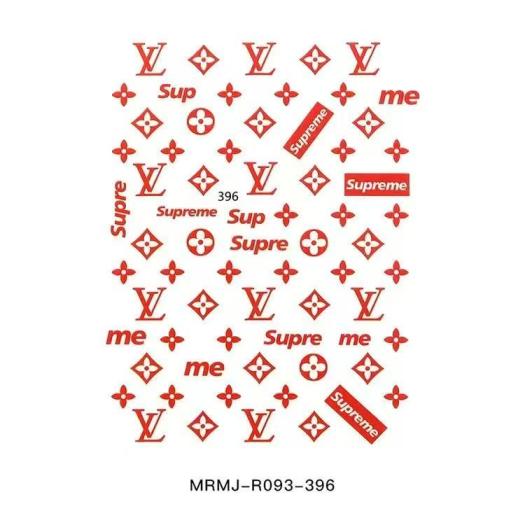 3D LV supreme Nail sticker 396