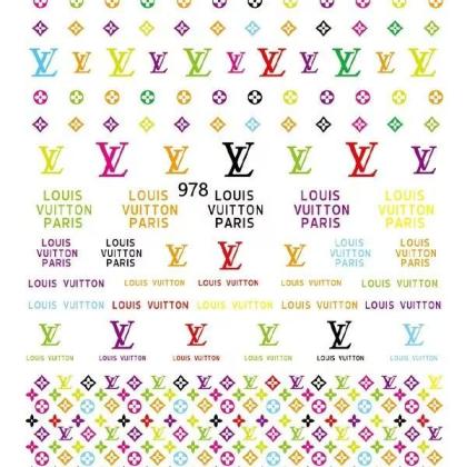 3D LV supreme Nail sticker 978