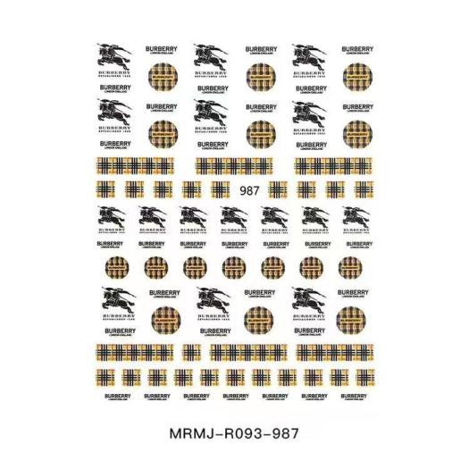 3D Burberry Nail sticker 987