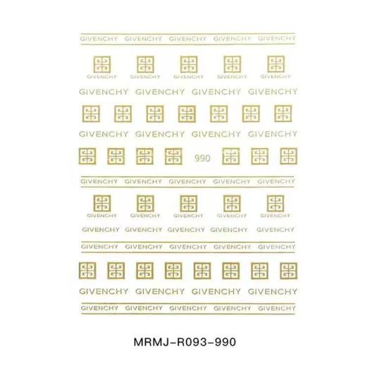 3D Golden Givenchy Nail sticker  990