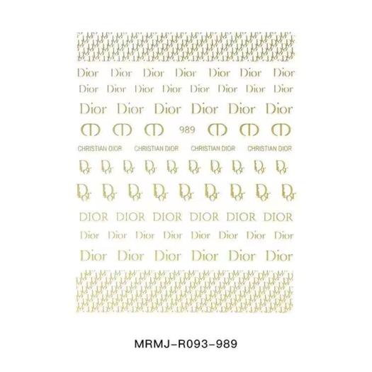 3D Golden Dior Nail sticker 989