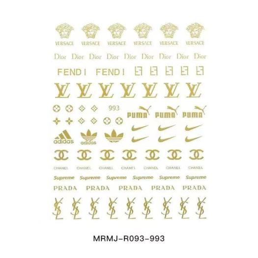 3D Golden LOGOS Nail sticker 993