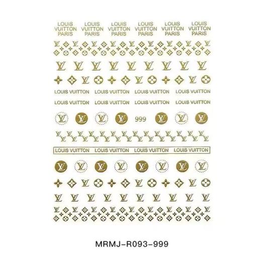3D Golden LV Nail sticker 999