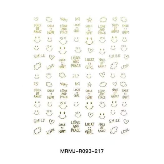 3D Golden smile/happy Nail sticker 217