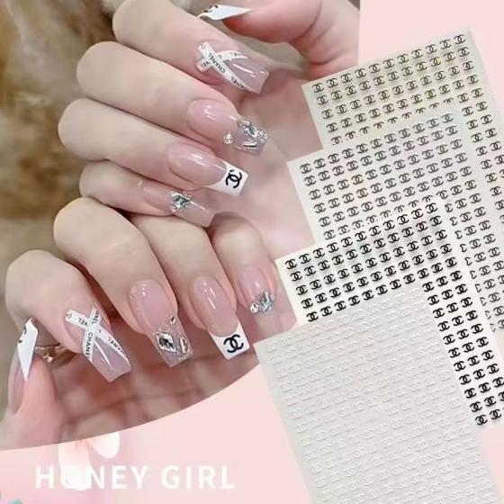 3D Chanel CC Nail sticker 1pcs