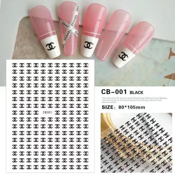 3D Chanel CC Nail sticker 1pcs