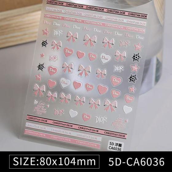 5D relief Chanel/Dior Nail sticker 1pcs
