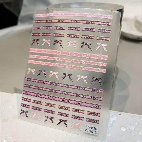 3D Pink mix logos Nail sticker 1pcs