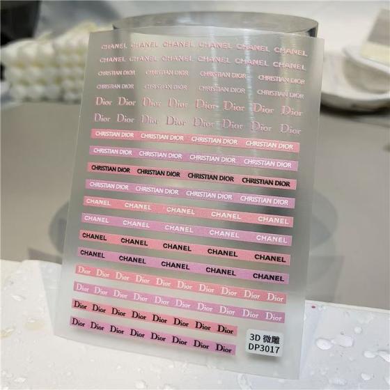 3D Pink mix logos Nail sticker 1pcs
