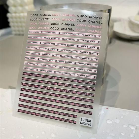 3D Pink mix logos Nail sticker 1pcs