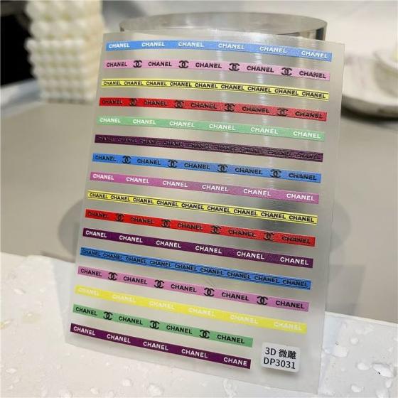 3D Colors mix logos Nail sticker 1pcs