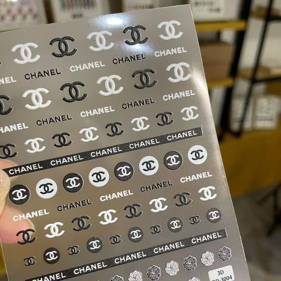 3D Chanel CC camellia Nail sticker 1pcs