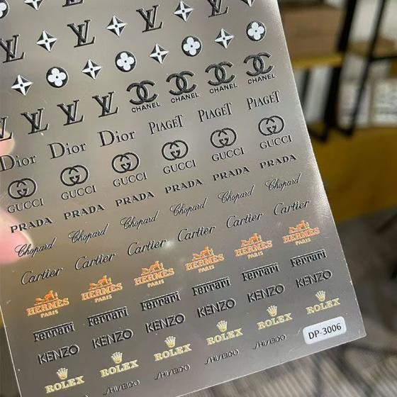 3D MIX FENDI/Hermes/H Nail sticker 1pcs