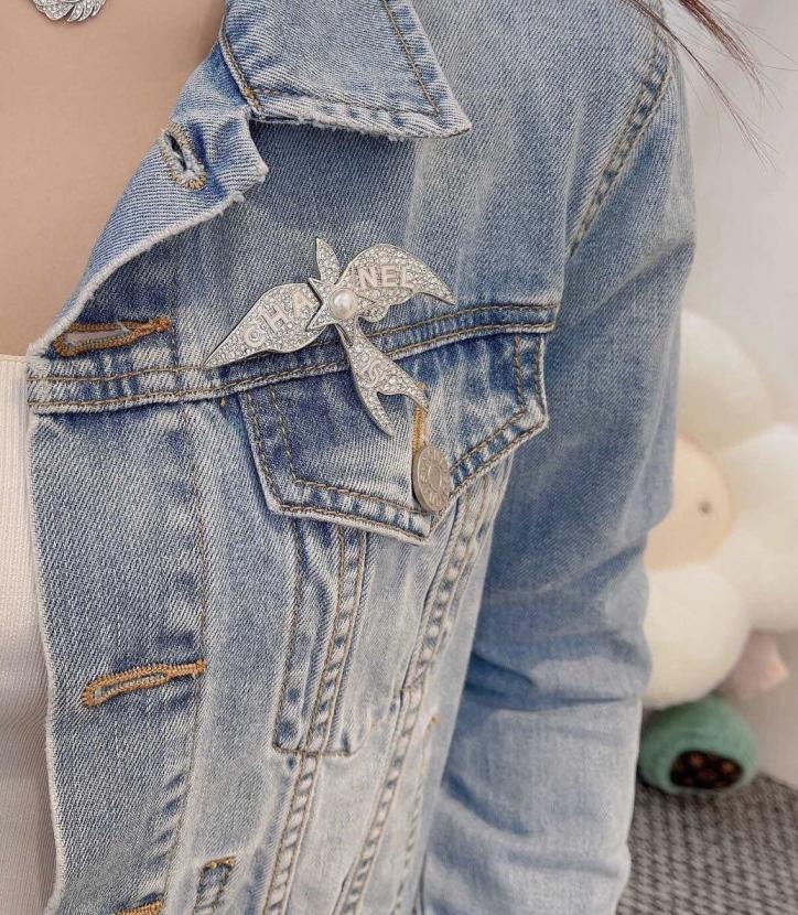 D183 Chane Crystal Bird brooch