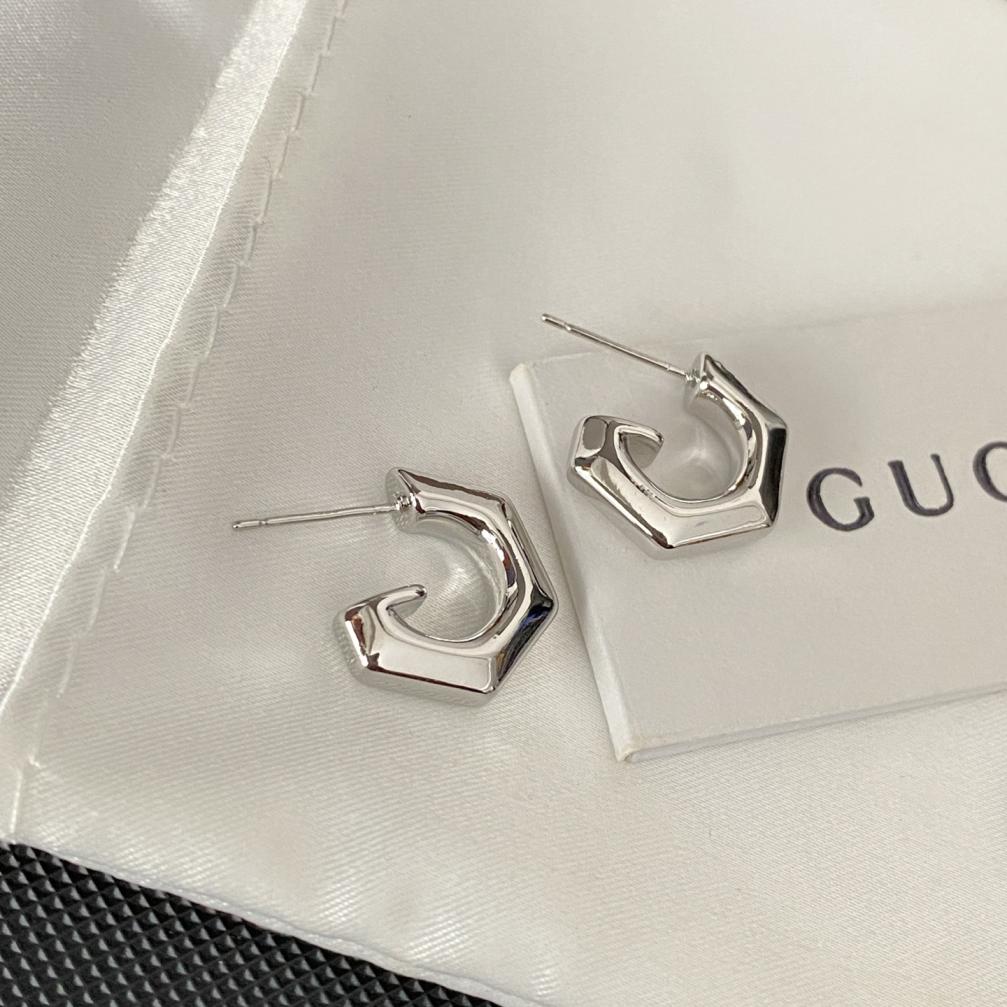 A1364 Gucci G silver earrings
