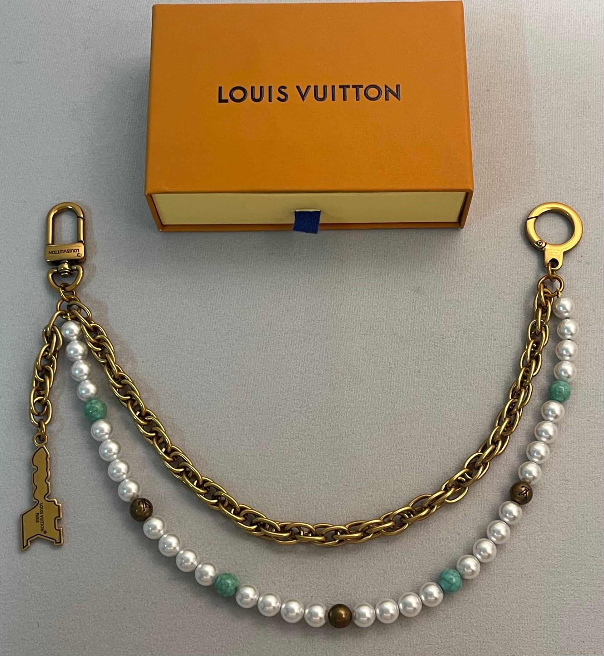 LV LOUIS VUITTON Copper vintage pearls waist chainM02097