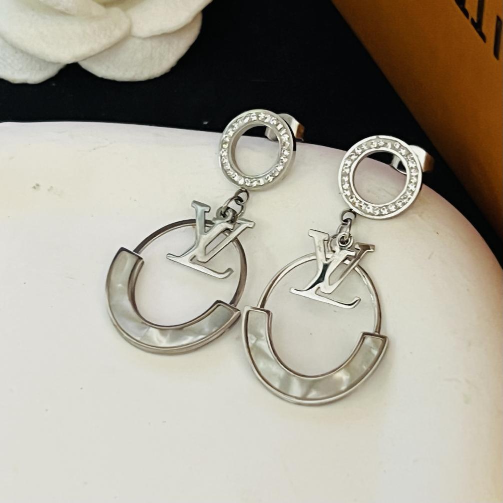 LV silver earrings 116614