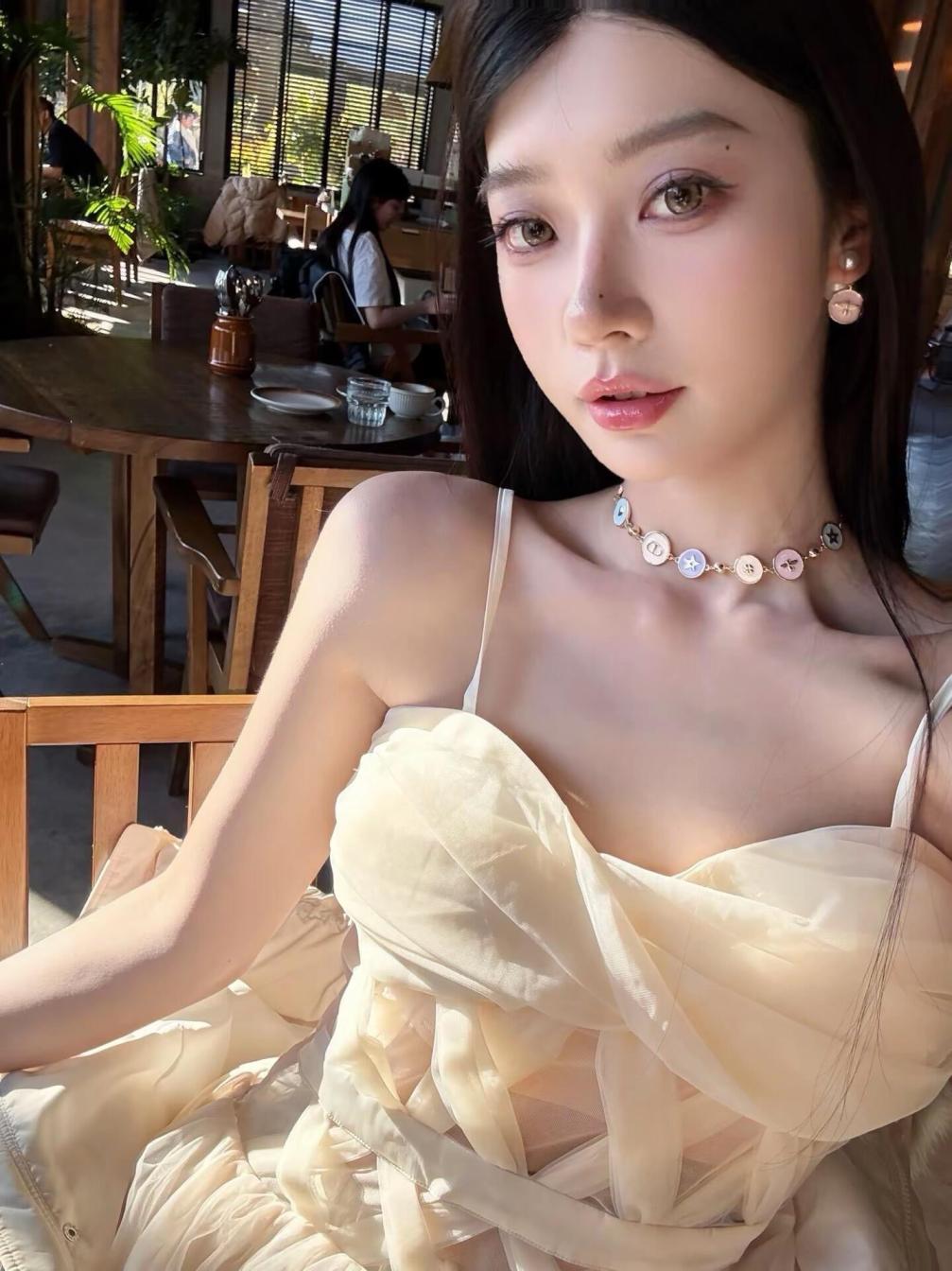 X695 Dior D-Luck titanium steel necklace