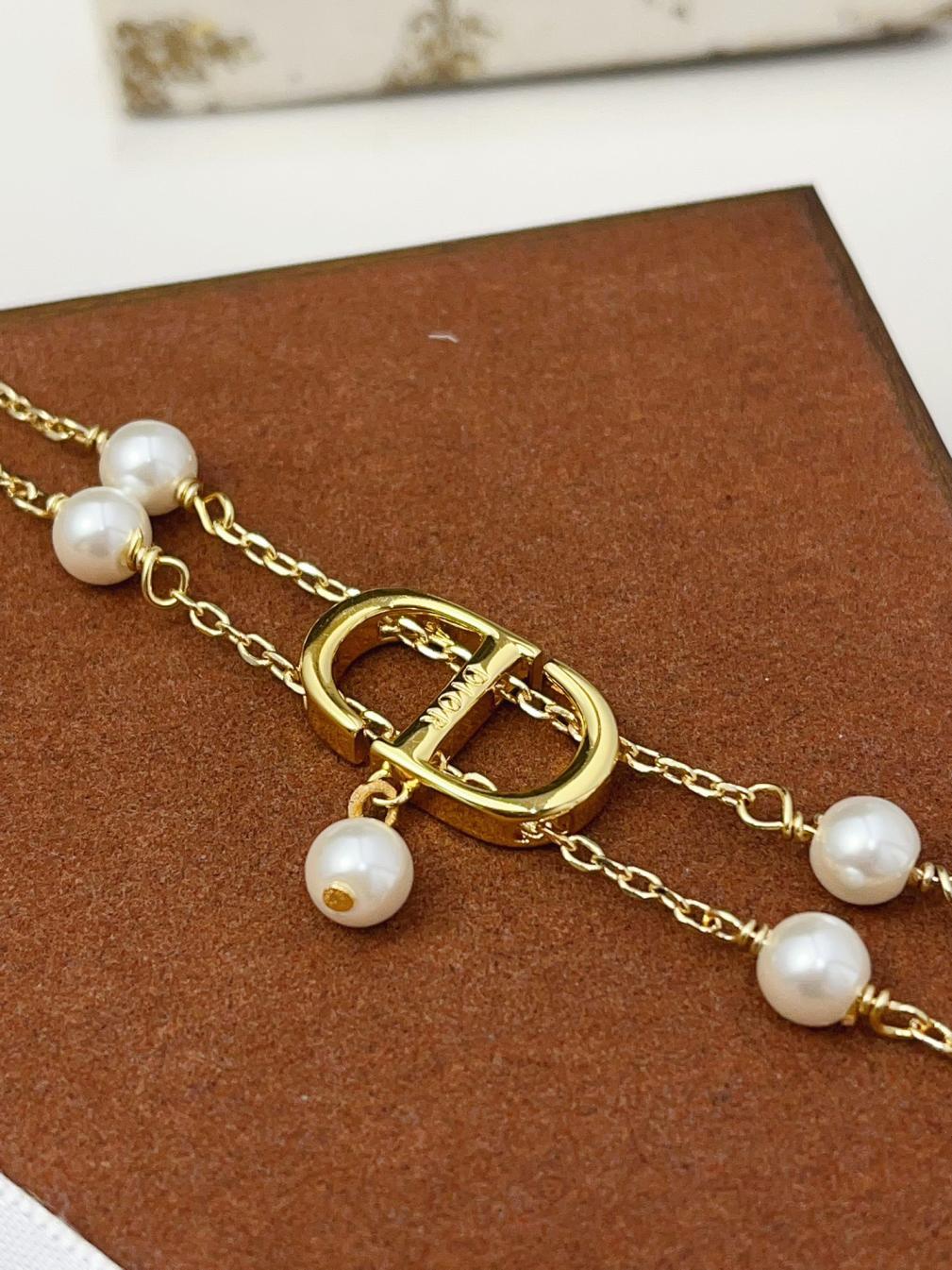 X693 Dior CD pearls bracelet/necklace