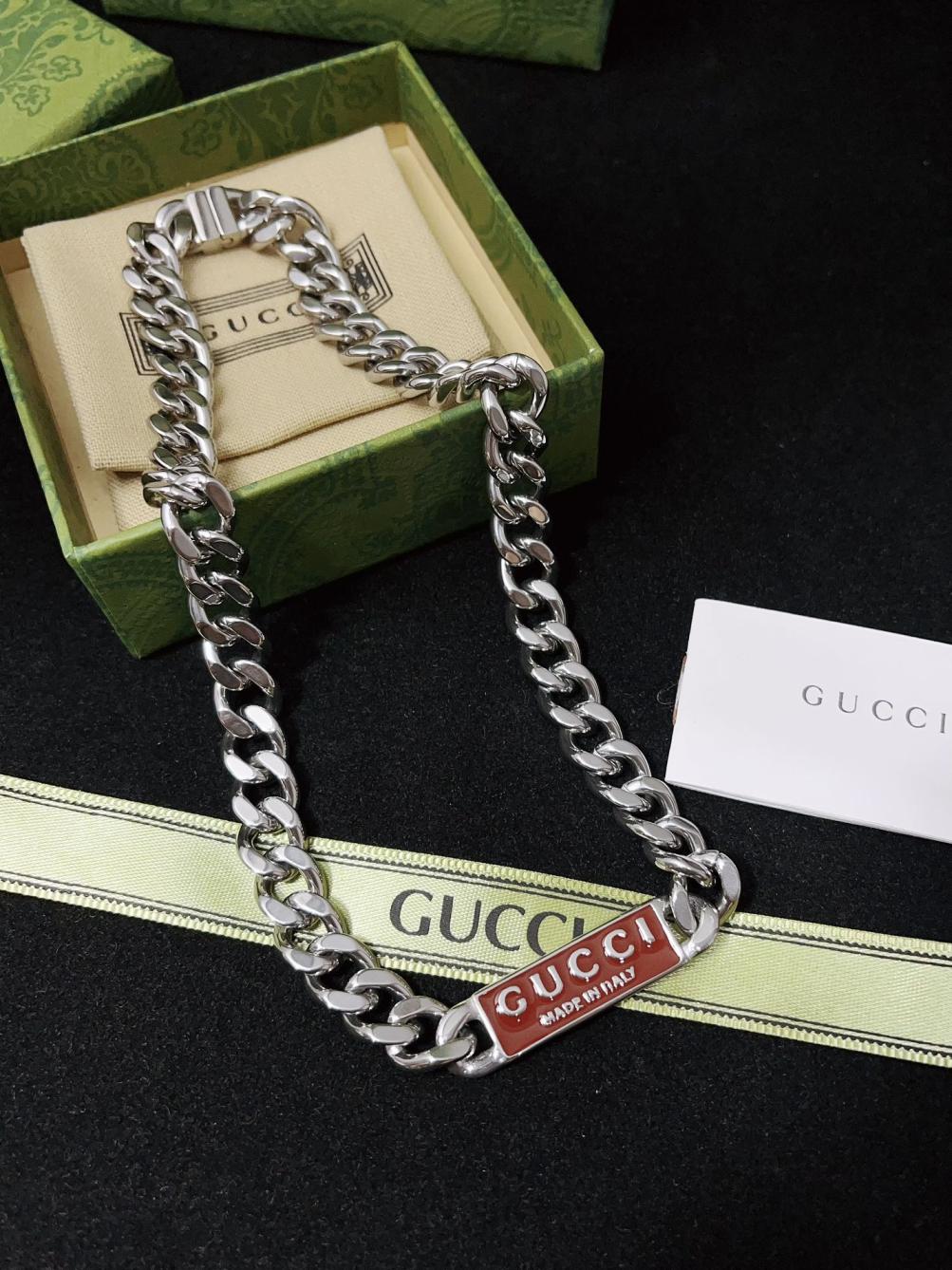X698 Gucci titanium steel choker necklace