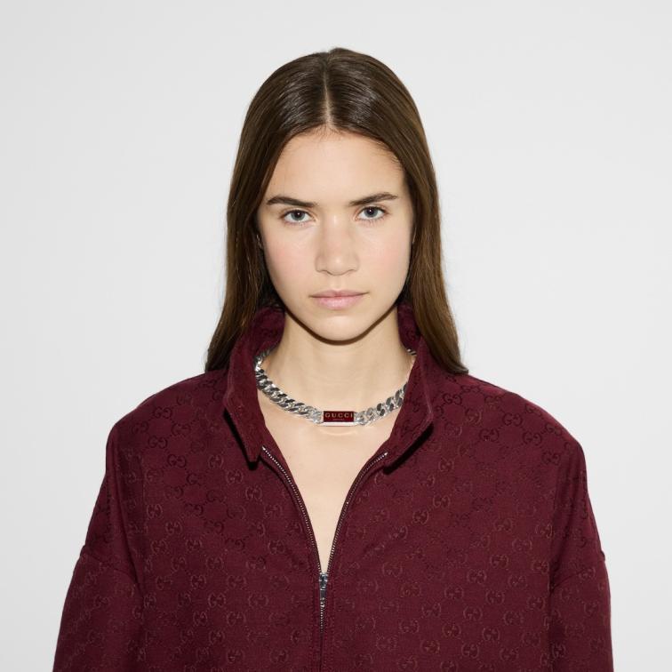 X698 Gucci titanium steel choker necklace