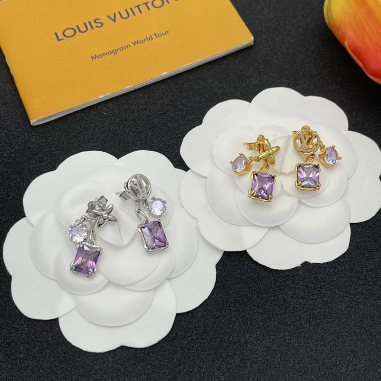 Purple diamonds LV Louis vuitton earrings 116681