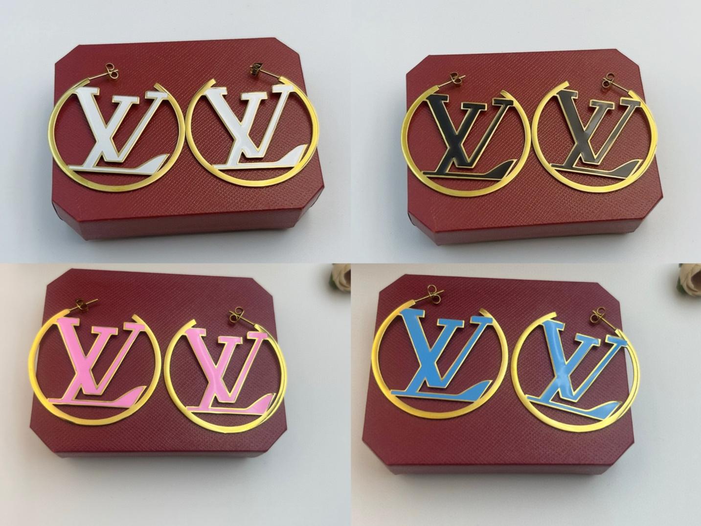 LV Large enamel hoop earrings 116690