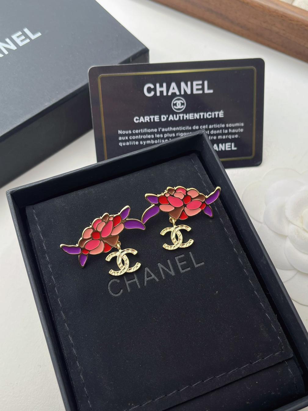 A1172   Chanel enamel earrings