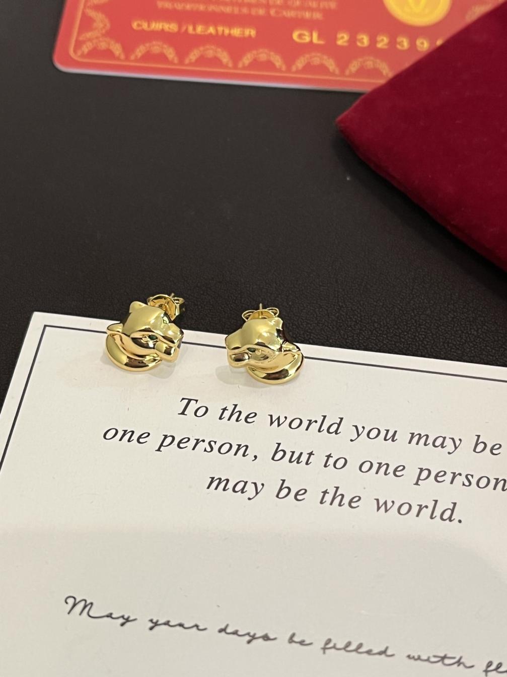 A1195 Cartier leopard earrings