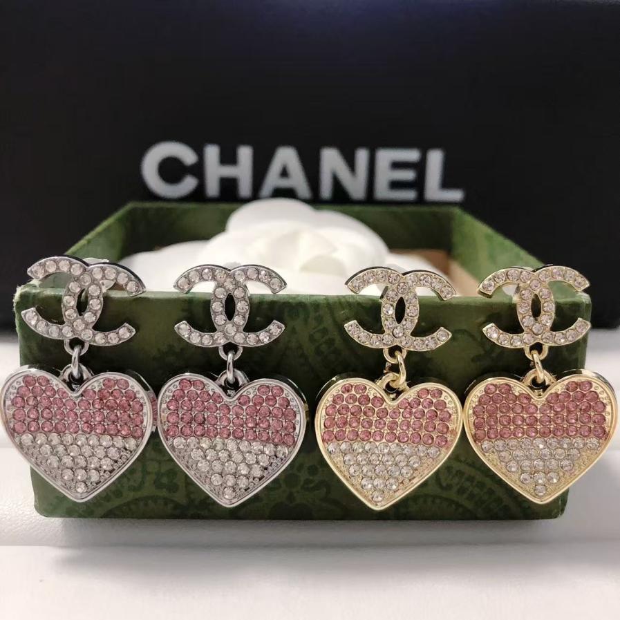Chanel crystal heart earrings 116803