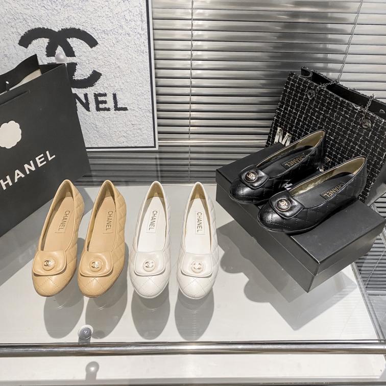 CHANEL  lambskin women flat shoes 132838