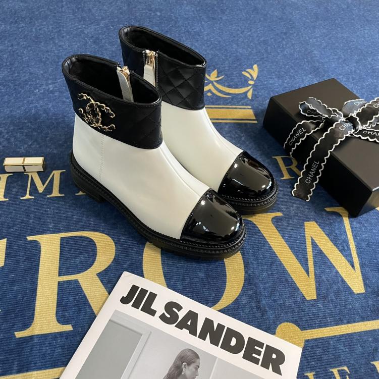 Chanel leather short boots 132813