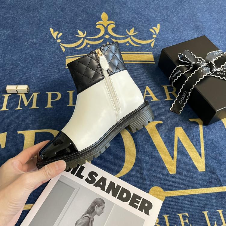 Chanel leather short boots 132813