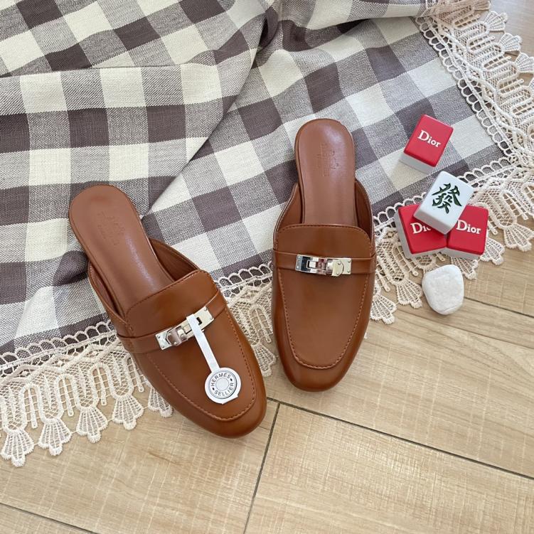 HERMES lesther kelly Slippers 132905