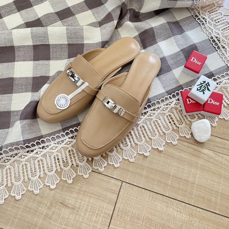 HERMES lesther kelly Slippers 132905