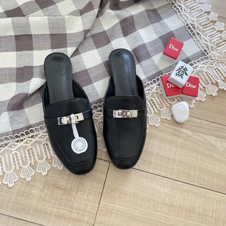 HERMES lesther kelly Slippers 132905