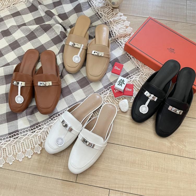 HERMES lesther kelly Slippers 132905