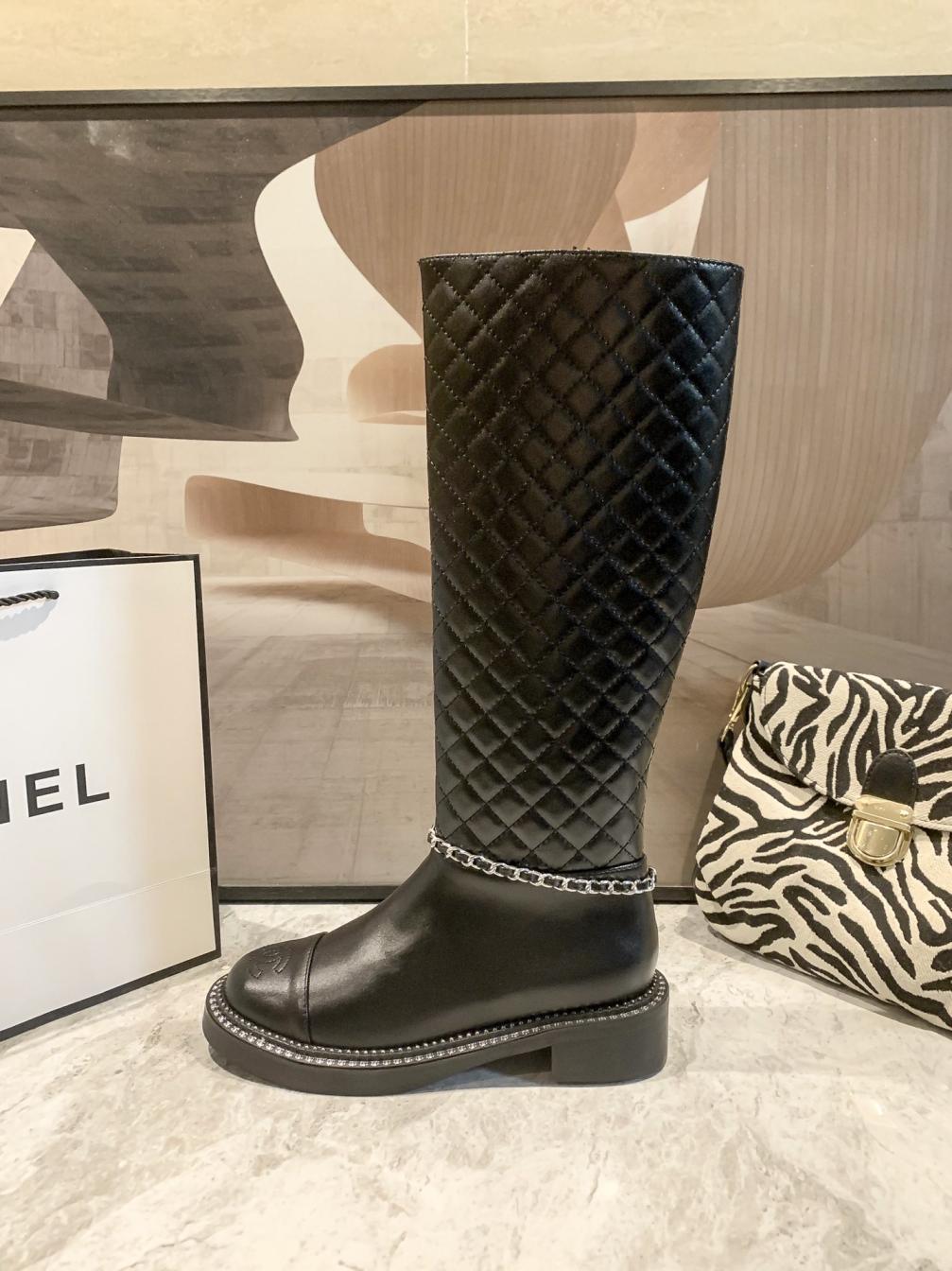 CHANEL women winter leather long boots 132954