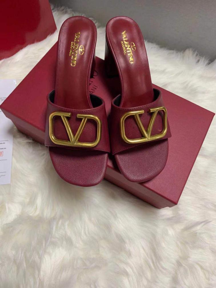 Valentino heel leather slipper 133028