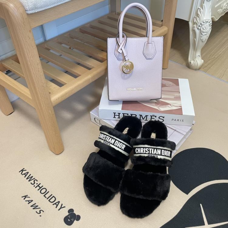 Dior women lady winter slippers 133019