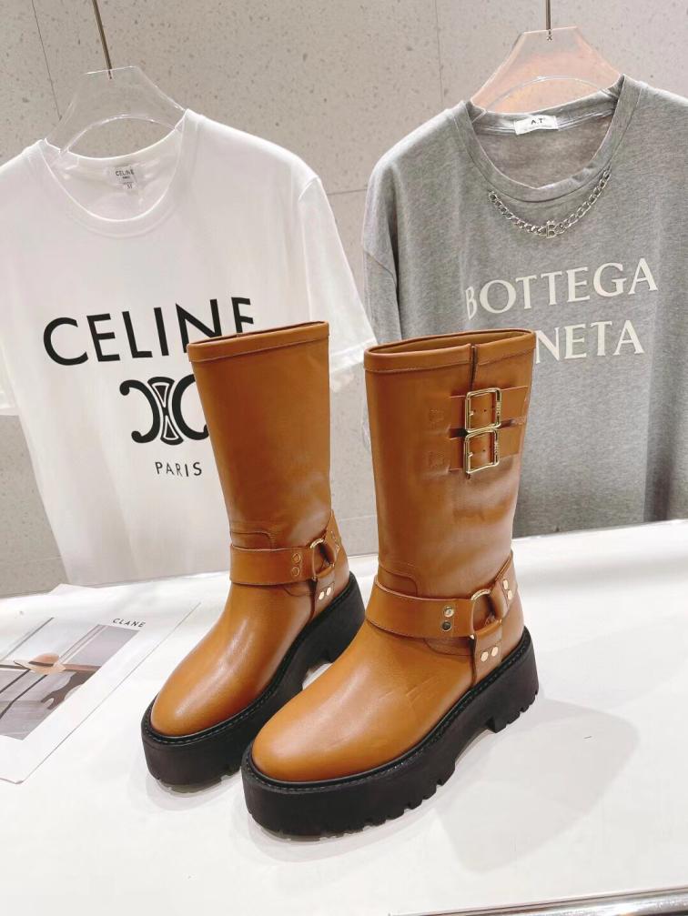 Celine Belt buckle martin Boots riding boots 133044