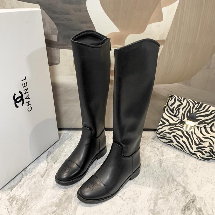 CHANEL leather long boots 133201