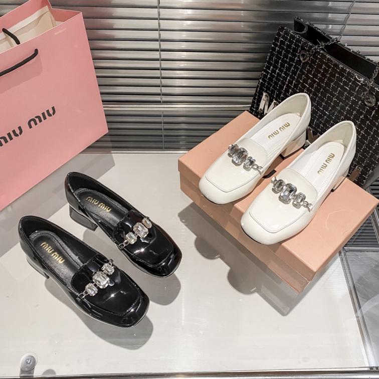 MiuMiu crystal women leather shoes 133199