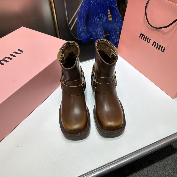 MiuMiu Cowskin leather Boot 133184