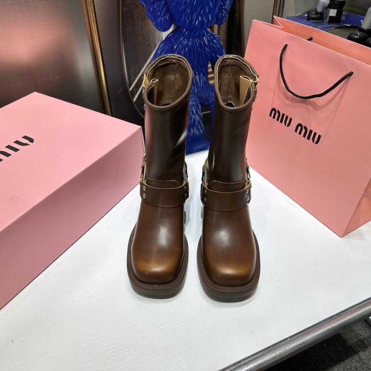 MiuMiu Cowskin leather Boot 133182